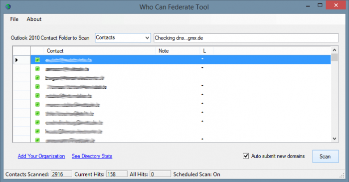 Screenshot des "Who Can Federate Tool"