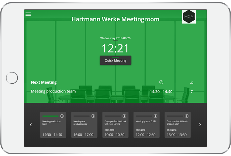 HXA Room Booking App for conference rooms